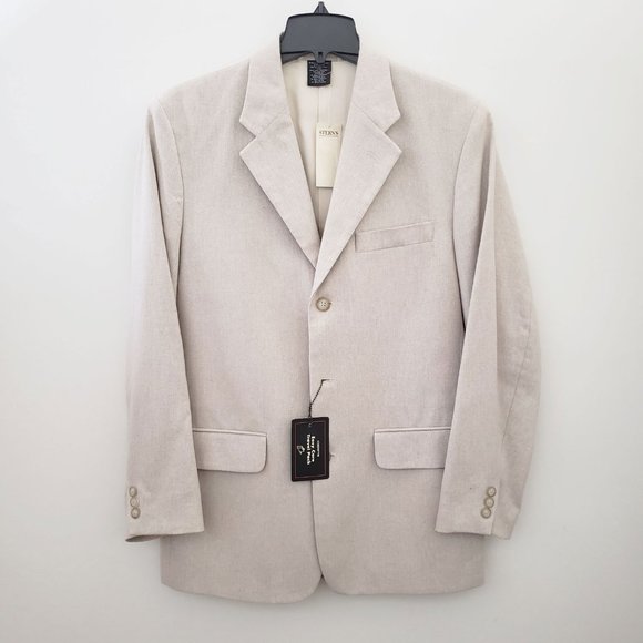 Claiborne Men's Easy Care Beige Herringbone pattern Blazer RN52003Size 36R - Picture 1 of 13